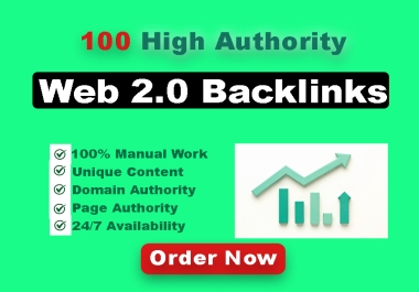 I will generate top notch 100 web 2.0 backlinks to improve your website's google ranking