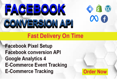I will setup FB Conversion API,  E-Commerce Tracking, Google Analytics.