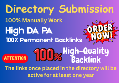 Provide 100 Direcatory Approved Site Backlinks