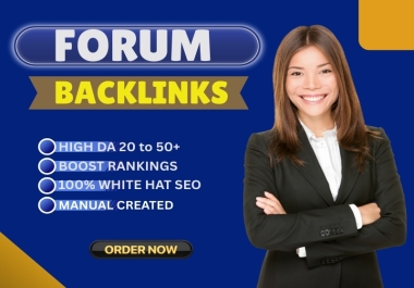 I will provide manually 60 unique forum dofollow backlinks with high domain authority