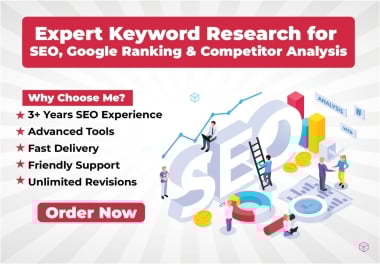 I will Expert keyword research for SEO google Ranking and Competitor analysis