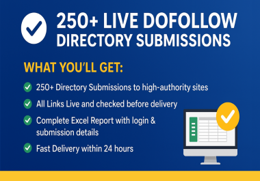 250+ Live Dofollow Directory Submissions High DA Backlinks for Top Google Ranking