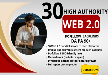  30 High-Authority Web 2.0 Backlinks (DA/PA 90+) for Powerful SEO Boost