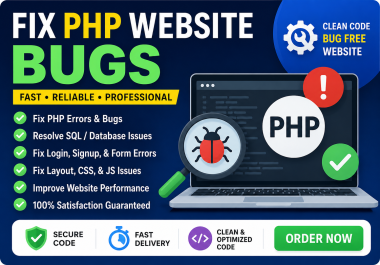 I Will Fix PHP Website Bugs,  Errors & Database Issues Fast