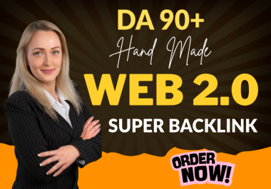 Handmade Moz DA 90+ Brand New 200 Web 2.0 Backlinks For SEO