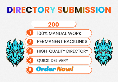 I will efficiently create 200 Directory Submission on effective sites