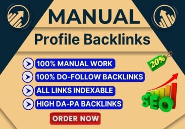 I Will Create High DA/PA Manual Profile Backlinks For SEO Ranking