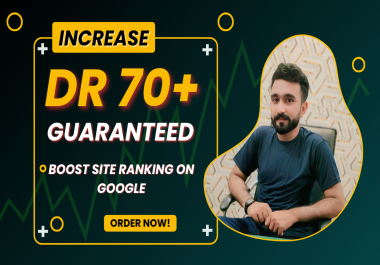 I will increase domain rating DR 70 using high authority SEO backlinks