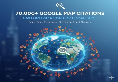 I will do 70,  000 Google Map Citations,  GMB Optimization for Local SEO