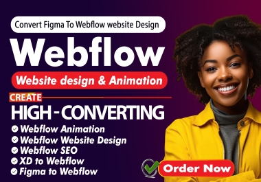 I will convert figma to webflow,  xd to webflow,  webflow ecommerce website design