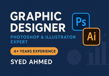 I will design professional graphics using Adobe Photoshop and Illustrator