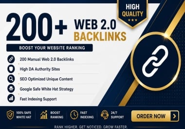 200 High Quality Web 2.0 Backlinks for White Hat SEO