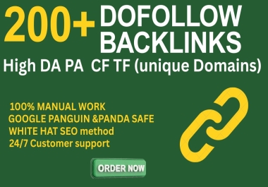 Create Top 200 High Quality DOFOLLOW backlinks Rank on google