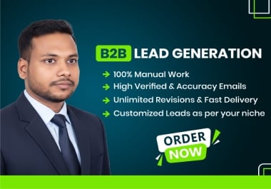 I will generate targeted B2B leads with verified emails and contacts