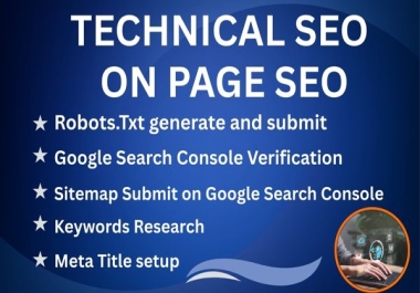 I Will Do Complete On-Page SEO and Technical SEO Optimization for Your Website