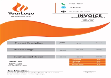 I Will Design a Professional and Custom Invoice Template