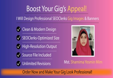 I will create eye-catching SEOClerks service images and banners that convert