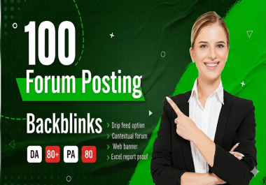 I will publish 100 manual forum posting for natural SEO exposure and referral traffic