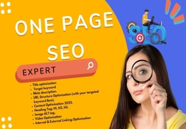 Professional One Page SEO Optimization for Higher Google Ranking 2025 Updated