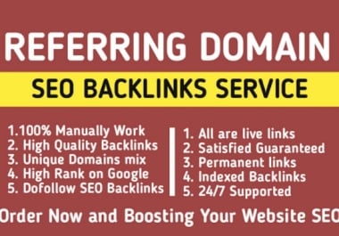 I will build 600 referring domain backlinks for website ranking