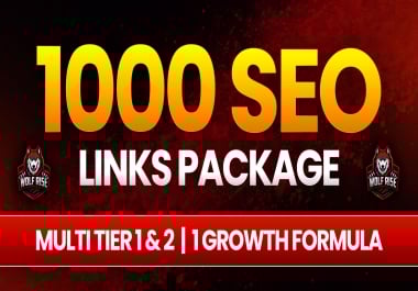 Wolf Rise Growth Formula 1000 SEO Backlinks Package Multi Tier 1 & 2