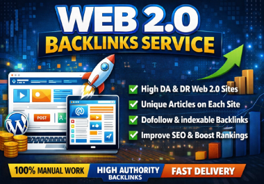 I Will Build 100 High Quality Web 2.0 Backlinks Manually for top Google ranking.