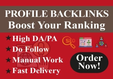 I Will Do 110+ Manual High Authority Profile Backlinks on DA100 Sites for SEO Ranking