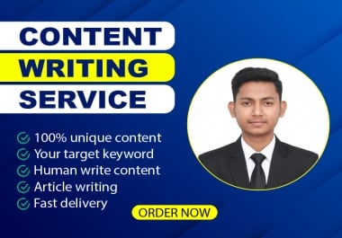 I will deliver 900-1000 words professional premium quality content writing and unique seo article.