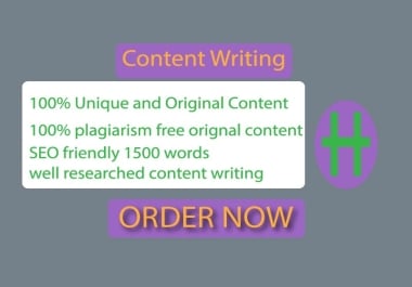 High Quality,  SEO Friendly,  1500 Fresh Words Different type of original Article