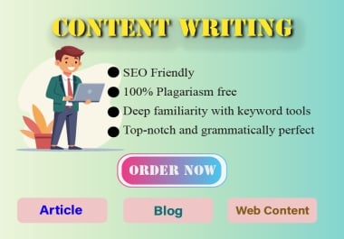 I will write 999+ Words SEO Optimized,  Plagiarism-Free Content on any topic for blogs & Websites