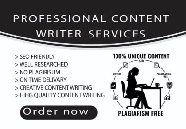 I will write 100 unique,  SEO-optimized articles and blog posts Professional