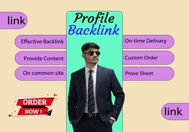 I will create 50+ profile backlink,  that will increase your website reliability.