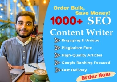 I will write 5 bulk SEO articles of 1000 plus words and save your money