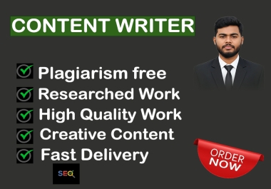 I will do professional SEO optimized content writing and on page SEO
