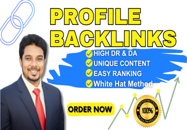 I will create white hat & high DA SEO profile backlinks for your website ranking