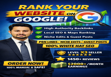 I will rank your website on Google with powerful SEO & high authority backlinks