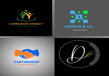 I will design a modern minimalist logo for tech startups for 3