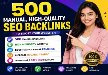 I Will Create Manual 500 High Authority Quality SEO Backlinks