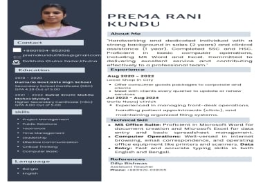 professional CV resume and creative business card for you.
