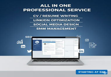 I will write professional CV resume,  optimize LinkedIn,  design posts and SMM