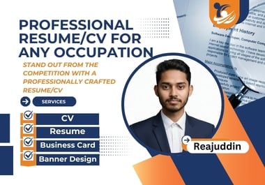 I will design a professional ATS friendly resume,  CV and cover letter
