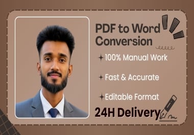I will do professional PDF to Word conversion,  editable and accurate