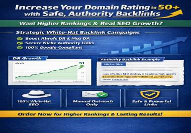 Increase Your Domain Rating to 50+ with best, Authority Backlinks