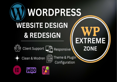 I will build wordpress website development,  business website or blog website