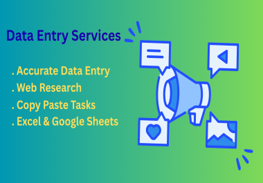 I Will Do Accurate Data Entry,  Web Research,  and Copy Paste Work