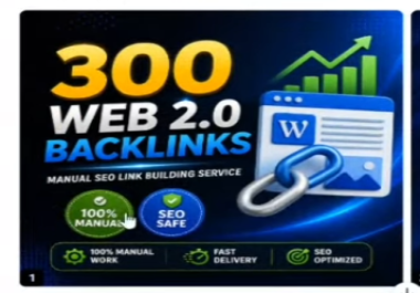 I will build 300 manualy created web 2.0 backlinks for seo