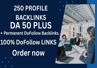 I will build 250 high authority SEO profile backlinks manually for your website SEO