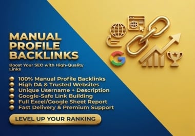 I Will MANUALLY Create 400 Profile Backlinks DA 50+