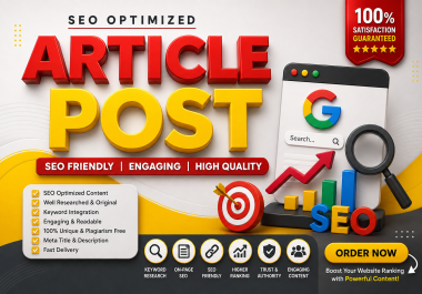 I Will Publish 15 SEO Optimized Article Posts for Google Ranking