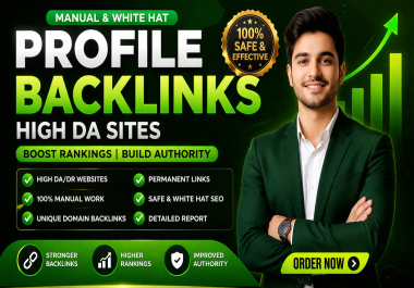 Rank Faster with High Quality manual SEO profile backlinks from high DA/PA domains SEO boost